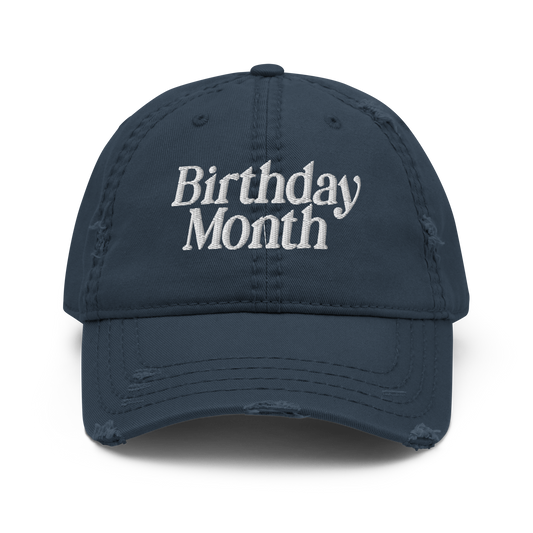 Birthday Month Distressed Dad Hat